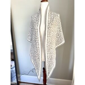 Gray White Cheetah Animal Print Scarf Shawl Ladies Women's